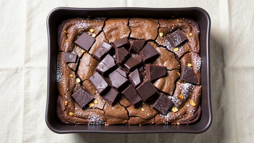 Brownie Recipe With Dark Chocolate Bar: Fudgy Cracks and Rich Chocolate Rivers *(Rejected Due to Overlap)*
