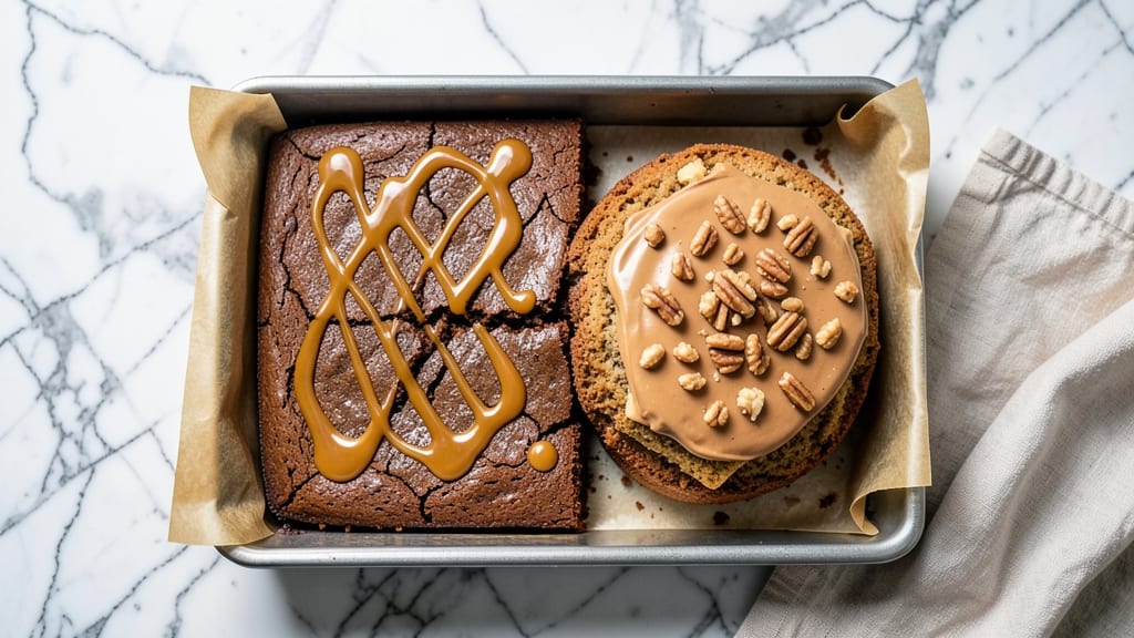Caramel Brownie Recipe with German Chocolate Cake: Fudgy Cocoa Base with Nutty Crunch Topping