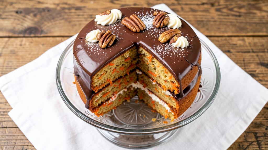 Carrot Cake With Chocolate Icing Recipe: Triple-Layered Moistness and Rich Frosting Harmony