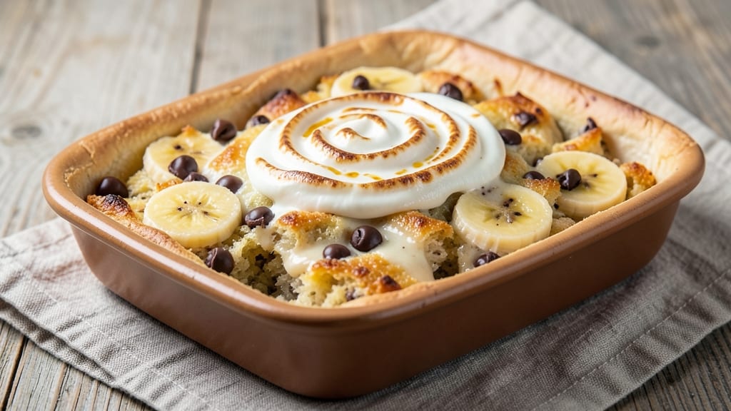 Banana Chocolate Chip Bread Pudding Recipe: Golden Crust Meets Silky Chocolate Swirls