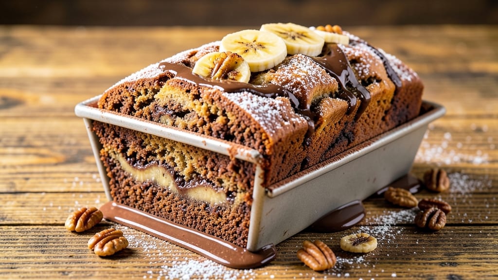 Banana Chocolate Loaf Cake Recipe: Swirled Moisture and Fudgy Chocolate Layers