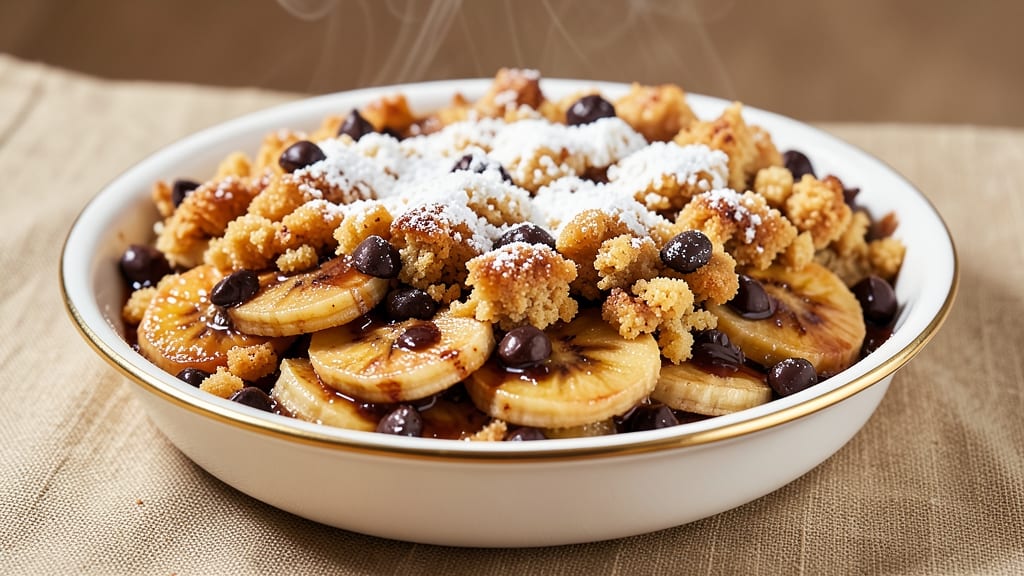 Banana Chocolate Crumble Recipe: Warm Spice Crunch With Melty Chocolate Streaks