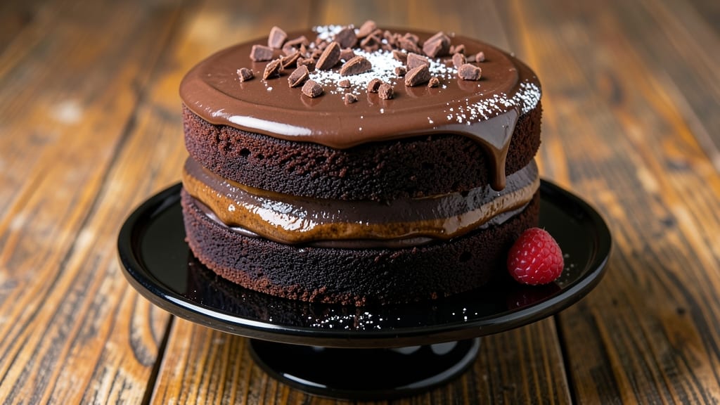 Best Dark Chocolate Cake Recipe Ever: Triple-Layered Fudgy Crunch With Coffee Infusion