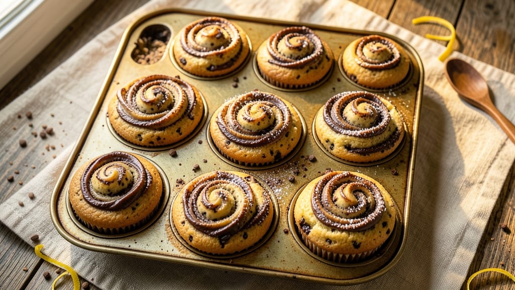 Banana Chocolate Espresso Swirl Muffins Recipe: Triple-Layered Coffee Kick and Warm Vanilla Streaks