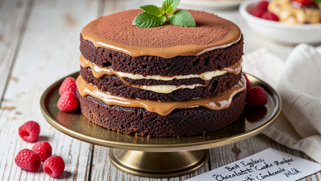 Best Eggless Chocolate Cake with Condensed Milk Recipe: Ultra-Moist Layers with Caramelized Condensed Milk Swirls