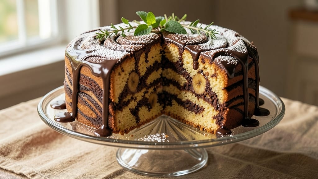 Banana Chocolate Marble Cake Recipe: Swirled Vanilla and Fudgy Chocolate Layers