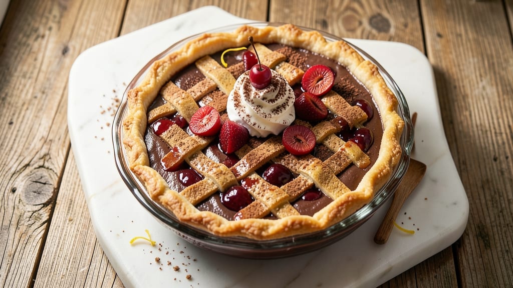 Black Forest Chocolate Pudding Pie Recipe: Coffee-Infused Layers With Crunchy Top