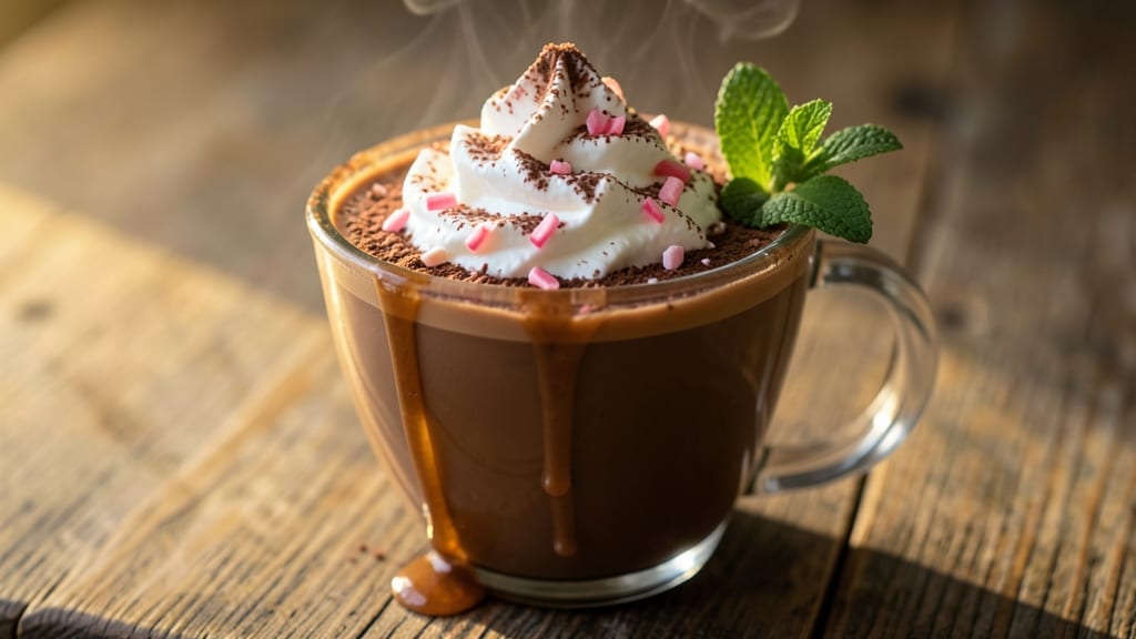 Boozy Peppermint Hot Chocolate Recipe: Spiked Fizz With Minty Frosted Rim