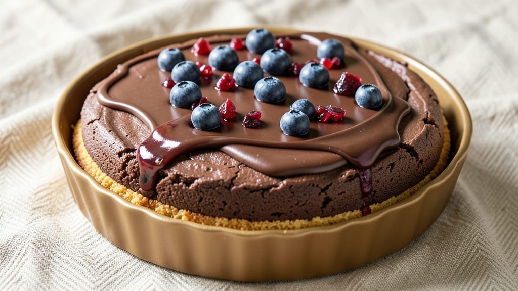 Blueberry Chocolate Cheesecake Recipe: Swirled Berries and Dark Chocolate Crunch