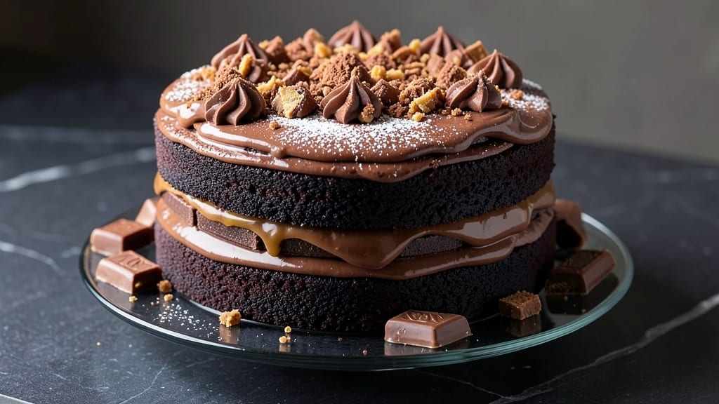 Butterfinger Cake Recipe With Chocolate Cake: Fudgy Candy Bars in Every Layer