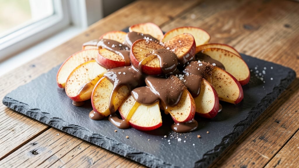 Caramel Chocolate Apple Slices Recipe: Crispy Apples Drizzled With Molten Ganache