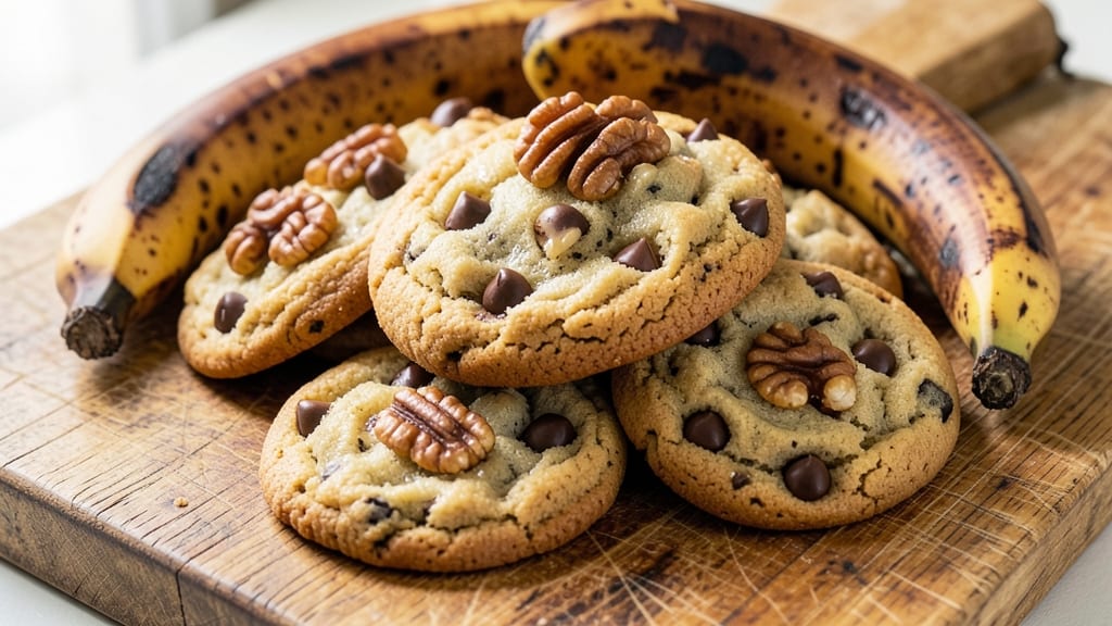 Banana Walnut Chocolate Chip Cookies Recipe: Crunchy Nut Clusters and Gooey Melts