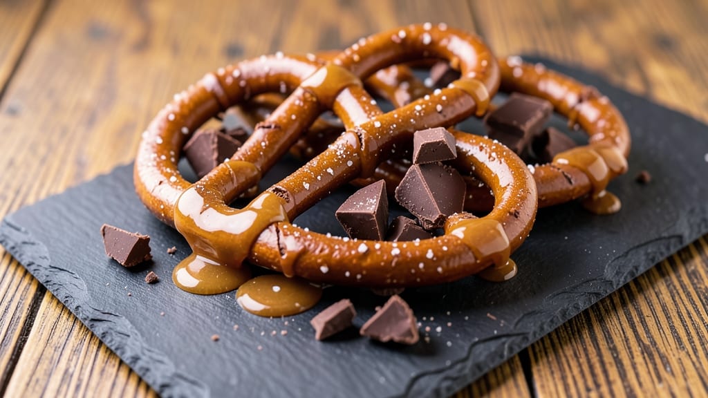 Caramel Chocolate Dipped Pretzels Recipe: Crunchy Twists with Gooey Caramel Rivers