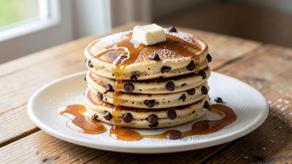 Bisquick Chocolate Chip Pancakes Recipe: Fluffy Stacks With Hidden Chocolate Rivers