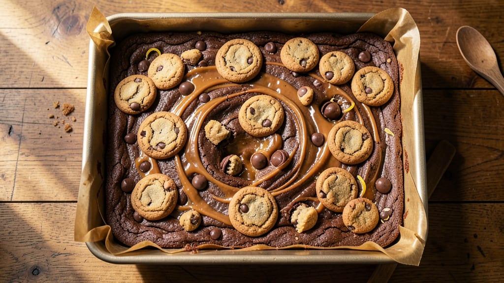 Brownie Chocolate Chip Cookie Peanut Butter Cup Recipe: Triple-Layered Magic in One Pan