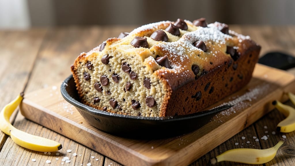Banana Bread Recipe With Chocolate Chips and Brown Sugar: Triple-Layered Crunch and Molten Chips