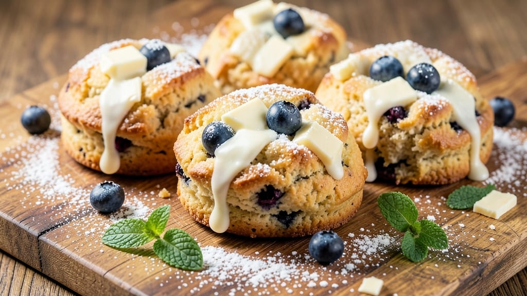 Blueberry White Chocolate Scones Bakers Delight Recipe: Flaky Layers With Juicy Berries and Melty Chunks