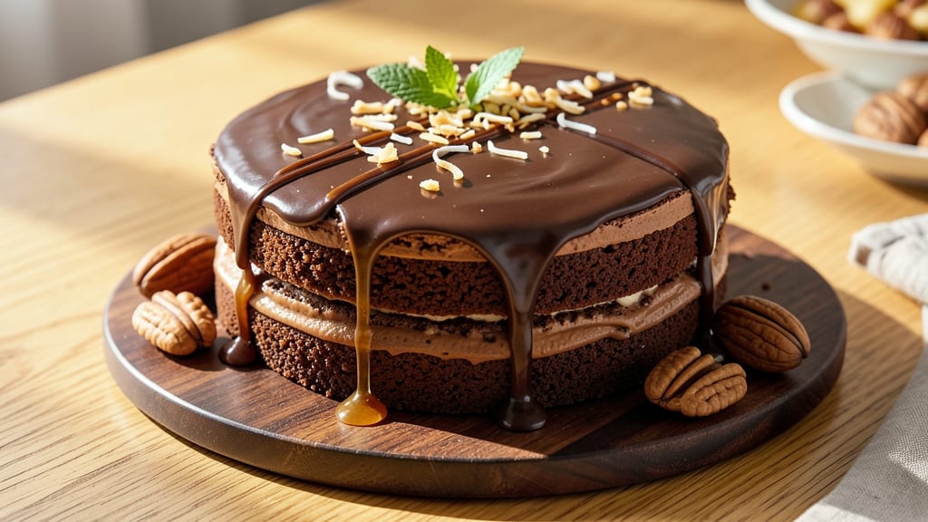 Baker's Secret German Chocolate Cake Recipe: Coffee-Infused Layers and Nutty Crunch Fusion