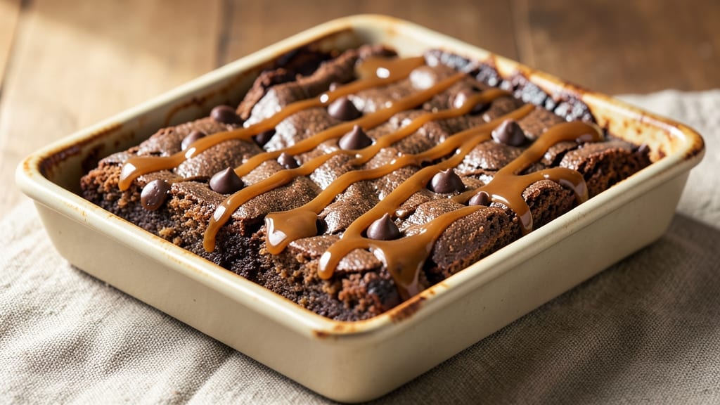 Caramel Chocolate Chip Brownies Recipe: Crunchy Edges and Gooey Caramel Rivers