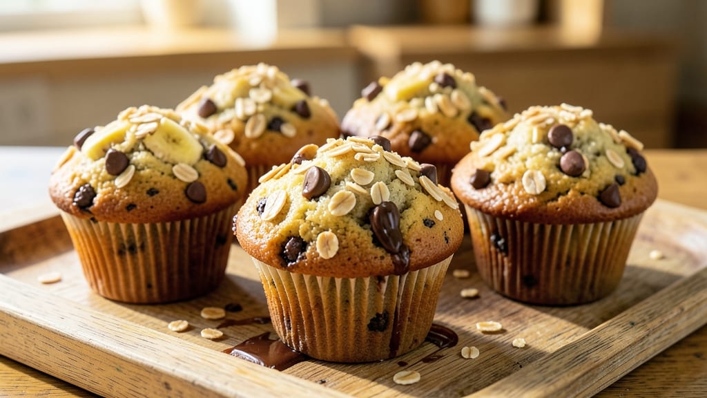 Banana Oat Chocolate Chip Muffins Recipe: Warm Spice and Gooey Chunks in One Bite